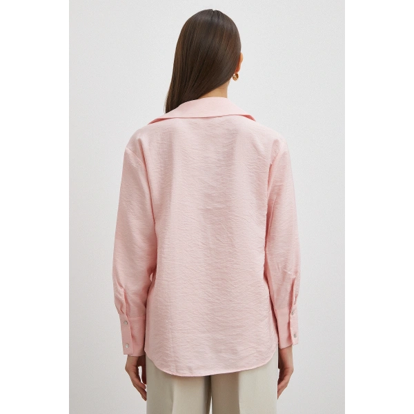 Viskon Pamuk Gömlek Pembe