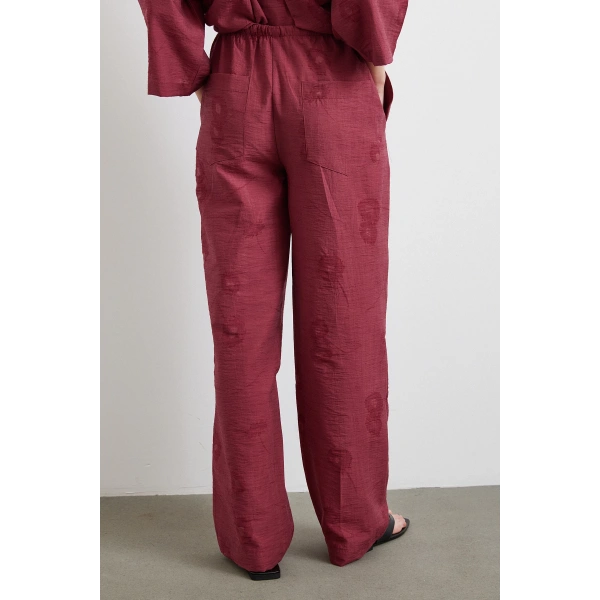 Arka Cepli Salaş Pantolon Bordo