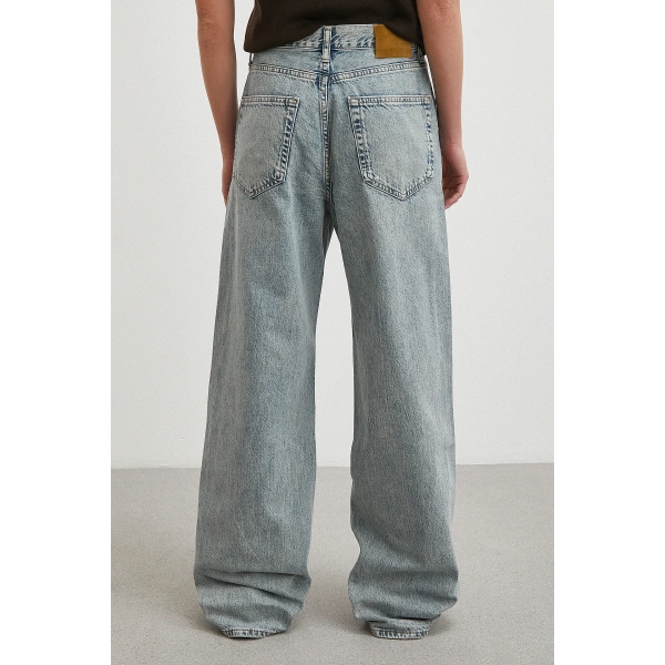 Yüksek Bel Relaxed Fit Jean Mavi