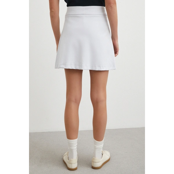 Yırtmaçlı Şort Etek Mavi