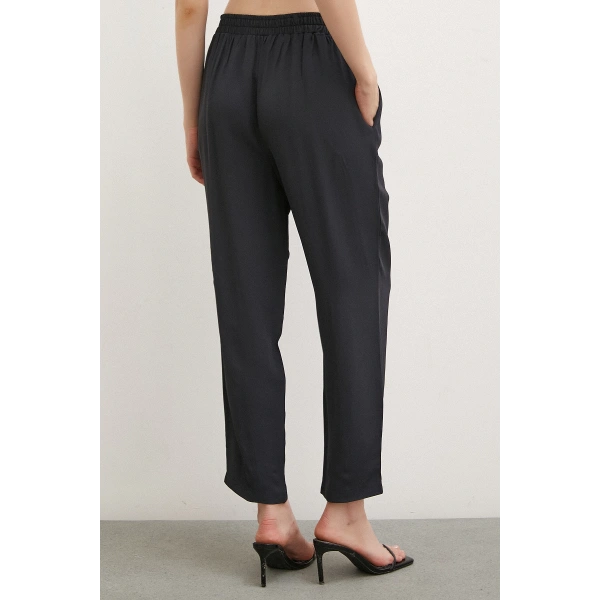 Beli Lastikli Boru Paça Pantolon Lacivert