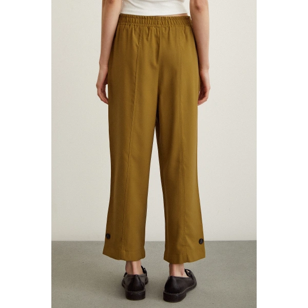 Lastikli Salaş Pantolon Haki