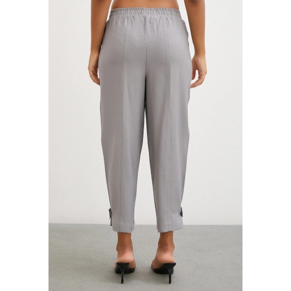 Lastikli Salaş Pantolon Gri