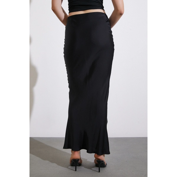 Verev Kesim Saten Etek Siyah