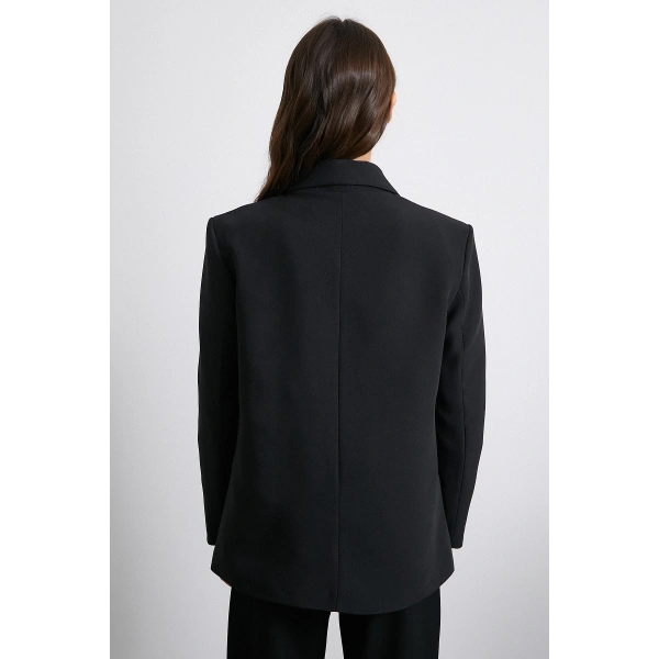 Klasik Poliviskon Ceket Siyah
