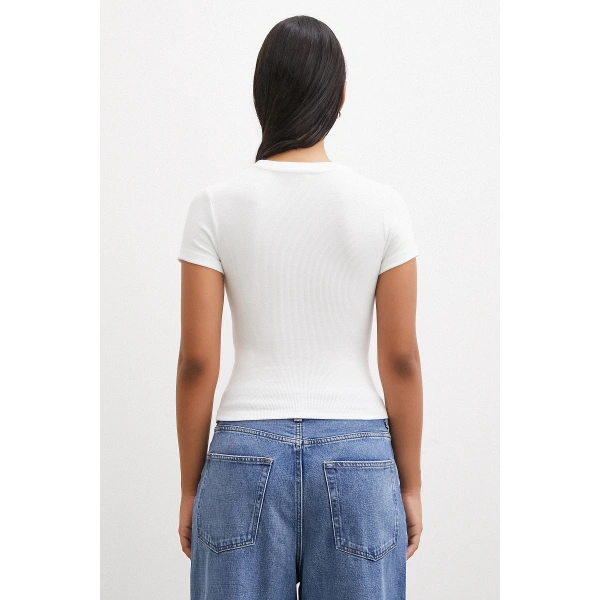 Önü Açık Bluz Beyaz