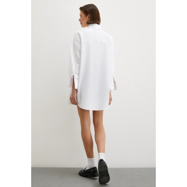 Gömlek Etek Elbise Siyah