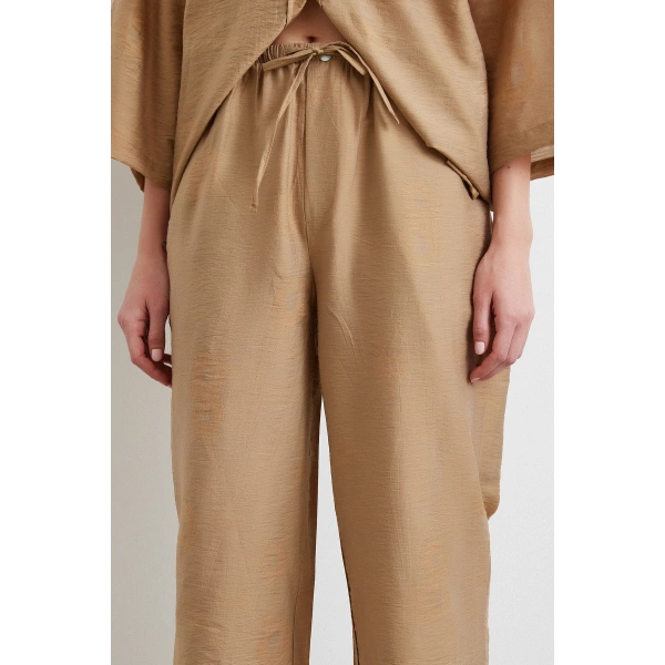 Arka Cepli Salaş Pantolon Kahve