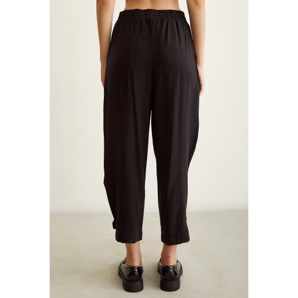 Lastikli Salaş Pantolon Siyah