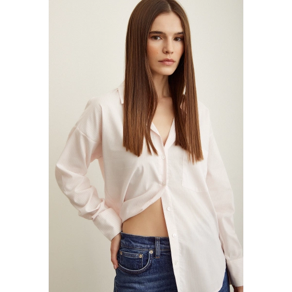 Çizgili Gömlek Pudra