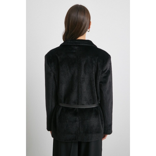 Kemer Tay Flock Ceket Siyah