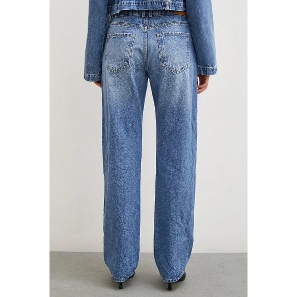 Beş Cepli Yülsel Bel Regular Fit Jean Mavi