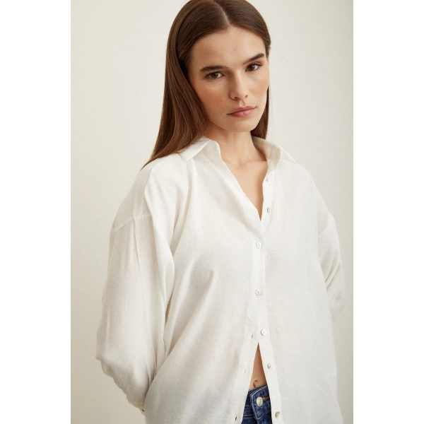 Basic Modal Gömlek Ekru