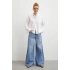 Yüksek Bel Wide Leg Jean Mavi