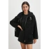 Yaka Detaylı Peluş Mont Siyah