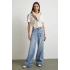 Paçası Katlamalı Geniş Paça Jean Buz Mavisi