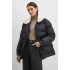 Kürk Yakalı Şişme Mont Siyah