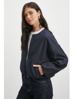 Beli Lastikli Fermuarlı Denim Görünümlü Bomber Ceket Lacivert