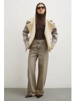 Yüksek Bel Wide Leg Jean Taş
