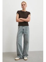 Yüksek Bel Relaxed Fit Jean Mavi