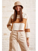 Çift Renk Oversize Sweatshirt Beyaz