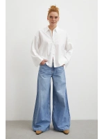 Yüksek Bel Wide Leg Jean Mavi