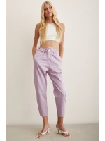 Beli Lastikli Düğme Kapalı Boyfriend Jean Mor