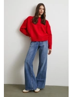 Yüksek Bel Wide Leg Jean Mavi