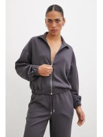 Fermuarlı Sweatshirt Füme