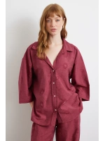 Fakir Kol Oversize Gömlek Bordo