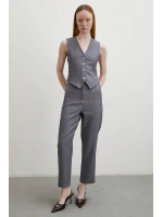 Önü Pensli Skinny Kumaş Pantolon Antirasit