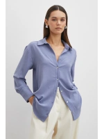Basic Polyester Gömlek İndigo