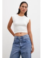 Sıfır Kol T-shirt Beyaz