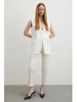 Skinny Kumaş Pantolon Ekru