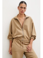 Fermuarlı Sweatshirt Camel