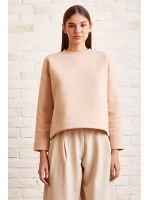 Bisiklet Yaka Oversize Sweatshirt Somon