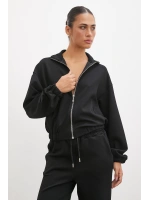 Fermuarlı Sweatshirt Siyah