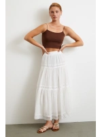 Dantelli Maxi Etek Beyaz