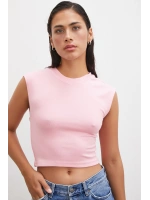 Sıfır Kol T-shirt Pembe