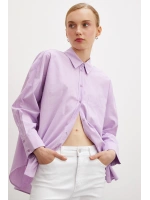 Regular Fit Poplin Gömlek Lila