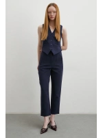 Önü Pensli Skinny Kumaş Pantolon Lacivert