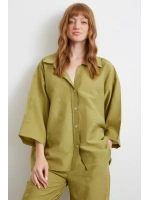 Fakir Kol Oversize Gömlek Yeşil