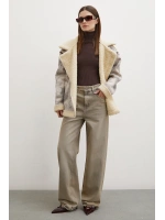Yüksek Bel Wide Leg Jean Taş