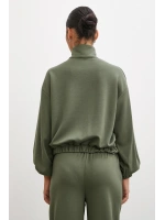 Fermuarlı Sweatshirt Haki
