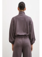 Fermuarlı Sweatshirt Kahve