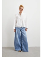 Yüksek Bel Wide Leg Jean Mavi