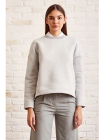 Bisiklet Yaka Oversize Sweatshirt Mavi