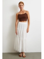 Dantelli Maxi Etek Beyaz