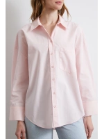 Oversize Pamuklu Gömlek Pembe
