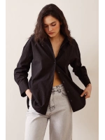 Basic Poplin Gömlek Siyah